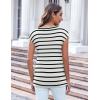 imageZeagoo Womens 3 Pack Cap Sleeve T Shirts V Neck Basic Tees Tops with Pocket Fashion Trendy Casual Summer Outfits Clothes 2025Zwhite Stripe