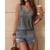 imageZeagoo Womens Tank Tops Loose Fit Casual V Neck Boho Summer Pleated Sleeveless Shirts Basic Trendy Outfits ClothesBlack Apricot Flower