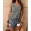 imageZeagoo Womens Tank Tops Loose Fit Casual V Neck Boho Summer Pleated Sleeveless Shirts Basic Trendy Outfits ClothesBlack Apricot Flower