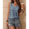 imageZeagoo Womens Tank Tops Loose Fit Casual V Neck Boho Summer Pleated Sleeveless Shirts Basic Trendy Outfits ClothesBlack Blue Flower
