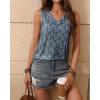 imageZeagoo Womens Tank Tops Loose Fit Casual V Neck Boho Summer Pleated Sleeveless Shirts Basic Trendy Outfits ClothesBlack Blue Flower