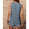 imageZeagoo Womens Tank Tops Loose Fit Casual V Neck Boho Summer Pleated Sleeveless Shirts Basic Trendy Outfits ClothesBlack Blue Flower