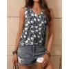 imageZeagoo Womens Tank Tops Loose Fit Casual V Neck Boho Summer Pleated Sleeveless Shirts Basic Trendy Outfits ClothesBlack White Flower