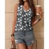 imageZeagoo Womens Tank Tops Loose Fit Casual V Neck Boho Summer Pleated Sleeveless Shirts Basic Trendy Outfits ClothesBlack White Flower