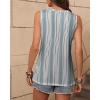 imageZeagoo Womens Tank Tops Loose Fit Casual V Neck Boho Summer Pleated Sleeveless Shirts Basic Trendy Outfits ClothesBlack White Stripe
