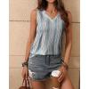 imageZeagoo Womens Tank Tops Loose Fit Casual V Neck Boho Summer Pleated Sleeveless Shirts Basic Trendy Outfits ClothesBlack White Stripe
