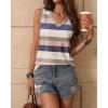 imageZeagoo Womens Tank Tops Loose Fit Casual V Neck Boho Summer Pleated Sleeveless Shirts Basic Trendy Outfits ClothesColorful Stripe