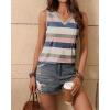 imageZeagoo Womens Tank Tops Loose Fit Casual V Neck Boho Summer Pleated Sleeveless Shirts Basic Trendy Outfits ClothesColorful Stripe