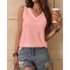 imageZeagoo Womens Tank Tops Loose Fit Casual V Neck Boho Summer Pleated Sleeveless Shirts Basic Trendy Outfits ClothesCoral