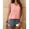 imageZeagoo Womens Tank Tops Loose Fit Casual V Neck Boho Summer Pleated Sleeveless Shirts Basic Trendy Outfits ClothesCoral