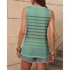 imageZeagoo Womens Tank Tops Loose Fit Casual V Neck Boho Summer Pleated Sleeveless Shirts Basic Trendy Outfits ClothesCyan Colorful Stripe