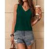 imageZeagoo Womens Tank Tops Loose Fit Casual V Neck Boho Summer Pleated Sleeveless Shirts Basic Trendy Outfits ClothesGreen