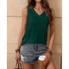 imageZeagoo Womens Tank Tops Loose Fit Casual V Neck Boho Summer Pleated Sleeveless Shirts Basic Trendy Outfits ClothesGreen