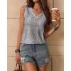 imageZeagoo Womens Tank Tops Loose Fit Casual V Neck Boho Summer Pleated Sleeveless Shirts Basic Trendy Outfits ClothesPink Blue Flower