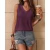 imageZeagoo Womens Tank Tops Loose Fit Casual V Neck Boho Summer Pleated Sleeveless Shirts Basic Trendy Outfits ClothesPurple Red