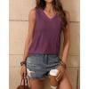 imageZeagoo Womens Tank Tops Loose Fit Casual V Neck Boho Summer Pleated Sleeveless Shirts Basic Trendy Outfits ClothesPurple Red