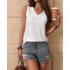 imageZeagoo Womens Tank Tops Loose Fit Casual V Neck Boho Summer Pleated Sleeveless Shirts Basic Trendy Outfits ClothesWhite