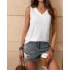imageZeagoo Womens Tank Tops Loose Fit Casual V Neck Boho Summer Pleated Sleeveless Shirts Basic Trendy Outfits ClothesWhite