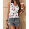 imageZeagoo Womens Tank Tops Loose Fit Casual V Neck Boho Summer Pleated Sleeveless Shirts Basic Trendy Outfits ClothesWhite Pink Flower
