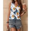 imageZeagoo Womens Tank Tops Loose Fit Casual V Neck Boho Summer Pleated Sleeveless Shirts Basic Trendy Outfits ClothesWhite Yellow Flower