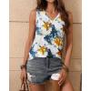 imageZeagoo Womens Tank Tops Loose Fit Casual V Neck Boho Summer Pleated Sleeveless Shirts Basic Trendy Outfits ClothesWhite Yellow Flower
