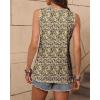 imageZeagoo Womens Tank Tops Loose Fit Casual V Neck Boho Summer Pleated Sleeveless Shirts Basic Trendy Outfits ClothesYellow Flower
