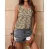 imageZeagoo Womens Tank Tops Loose Fit Casual V Neck Boho Summer Pleated Sleeveless Shirts Basic Trendy Outfits ClothesYellow Flower