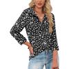 imageHOTOUCH Womens Button Down Shirts Long Sleeve Dress Shirts Casual V Neck Collared Tops Work Office Blouse with PocketBlack Floral