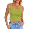 imageZeagoo Womens 2025 Sexy Square Neck Sleeveless Crop Tops Trendy Basic Ribbed Tank TopsClassic Green