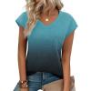 imageZeagoo Womens 3 Pack Cap Sleeve T Shirts V Neck Basic Tees Tops with Pocket Fashion Trendy Casual Summer Outfits Clothes 2025Zdye Blue