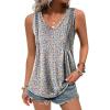 imageZeagoo Womens Tank Tops Loose Fit Casual V Neck Boho Summer Pleated Sleeveless Shirts Basic Trendy Outfits ClothesPink Blue Flower