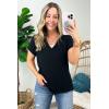 imageZeagoo Short Sleeve Shirts for Women Casual Soft V Neck Basic Tee Tops Summer Outfit Clothes1 Packblack