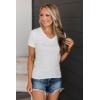 imageZeagoo Short Sleeve Shirts for Women Casual Soft V Neck Basic Tee Tops Summer Outfit Clothes1 Packwhite