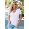 imageZeagoo Short Sleeve Shirts for Women Casual Soft V Neck Basic Tee Tops Summer Outfit Clothes1 Packwhite