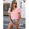 imageZeagoo Short Sleeve Shirts for Women Casual Soft V Neck Basic Tee Tops Summer Outfit ClothesBlackPink