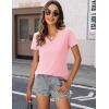 imageZeagoo Short Sleeve Shirts for Women Casual Soft V Neck Basic Tee Tops Summer Outfit ClothesBlackPink