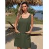 imageZeagoo Summer Dress for Women Sleeveless Tank Dress with Pockets Casual Short A Line Dress Crewneck Sundress 2025Army Green