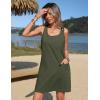 imageZeagoo Summer Dress for Women Sleeveless Tank Dress with Pockets Casual Short A Line Dress Crewneck Sundress 2025Army Green