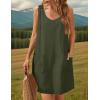 imageZeagoo Summer Dress for Women Sleeveless Tank Dress with Pockets Casual Short A Line Dress Crewneck Sundress 2025Army Green