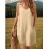 imageZeagoo Summer Dress for Women Sleeveless Tank Dress with Pockets Casual Short A Line Dress Crewneck Sundress 2025Beige