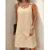 imageZeagoo Summer Dress for Women Sleeveless Tank Dress with Pockets Casual Short A Line Dress Crewneck Sundress 2025Beige