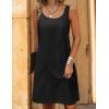 imageZeagoo Summer Dress for Women Sleeveless Tank Dress with Pockets Casual Short A Line Dress Crewneck Sundress 2025Black