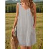 imageZeagoo Summer Dress for Women Sleeveless Tank Dress with Pockets Casual Short A Line Dress Crewneck Sundress 2025Black Stripe