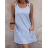 imageZeagoo Summer Dress for Women Sleeveless Tank Dress with Pockets Casual Short A Line Dress Crewneck Sundress 2025Blue Stripe
