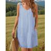 imageZeagoo Summer Dress for Women Sleeveless Tank Dress with Pockets Casual Short A Line Dress Crewneck Sundress 2025Blue Stripe