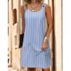 imageZeagoo Summer Dress for Women Sleeveless Tank Dress with Pockets Casual Short A Line Dress Crewneck Sundress 2025Blue Stripe