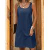 imageZeagoo Summer Dress for Women Sleeveless Tank Dress with Pockets Casual Short A Line Dress Crewneck Sundress 2025Dark Blue
