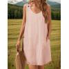 imageZeagoo Summer Dress for Women Sleeveless Tank Dress with Pockets Casual Short A Line Dress Crewneck Sundress 2025Dustypink Stripe