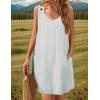 imageZeagoo Summer Dress for Women Sleeveless Tank Dress with Pockets Casual Short A Line Dress Crewneck Sundress 2025Green Stripe