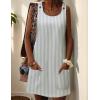 imageZeagoo Summer Dress for Women Sleeveless Tank Dress with Pockets Casual Short A Line Dress Crewneck Sundress 2025Green Stripe